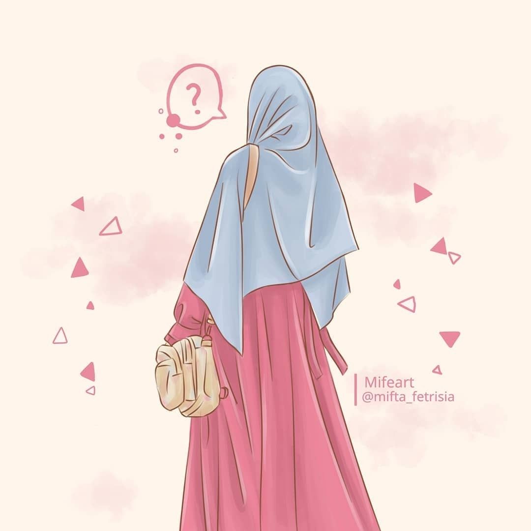 Islamic Quotes Wallpaper, Hijabi Girl, Girl Hijab, - Gambar Kartun Muslimah Hadap Belakang , HD Wallpaper & Backgrounds