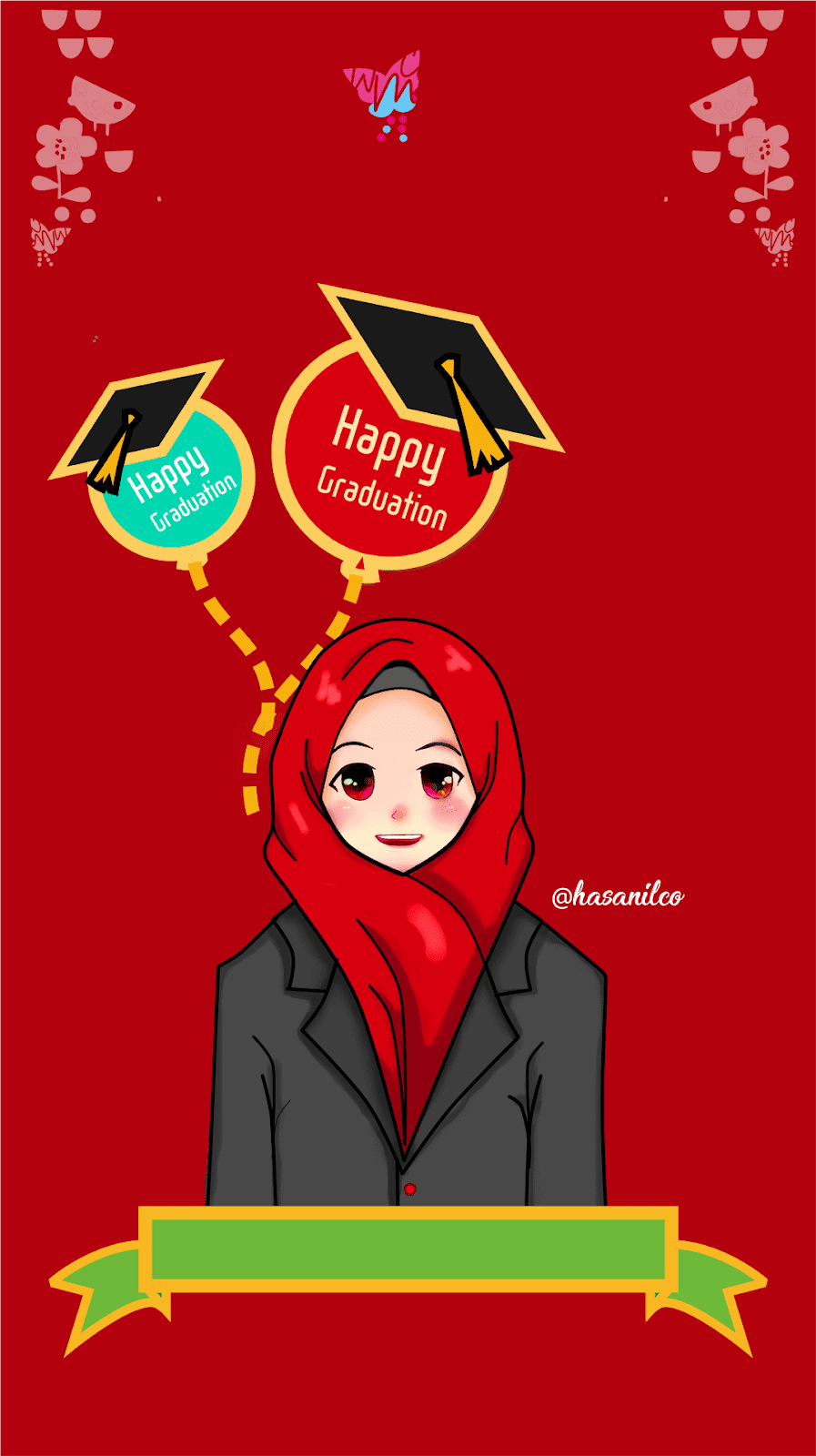 Happy Graduation Cartoon Muslimah , HD Wallpaper & Backgrounds