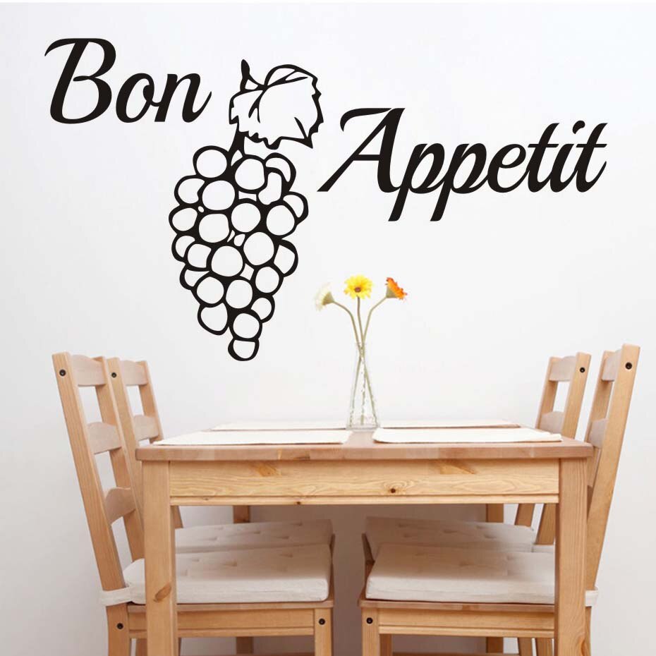 French Word Bon Appetit Wall Decal Grape Quotes Wallpaper - Meals Quotes , HD Wallpaper & Backgrounds