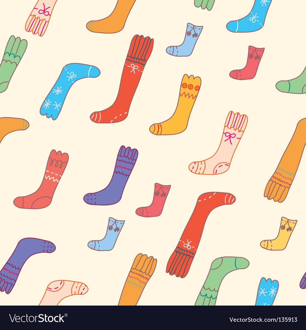 Seamless Pattern With Funny Socks Vector Image - Socks Seamless Pattern , HD Wallpaper & Backgrounds
