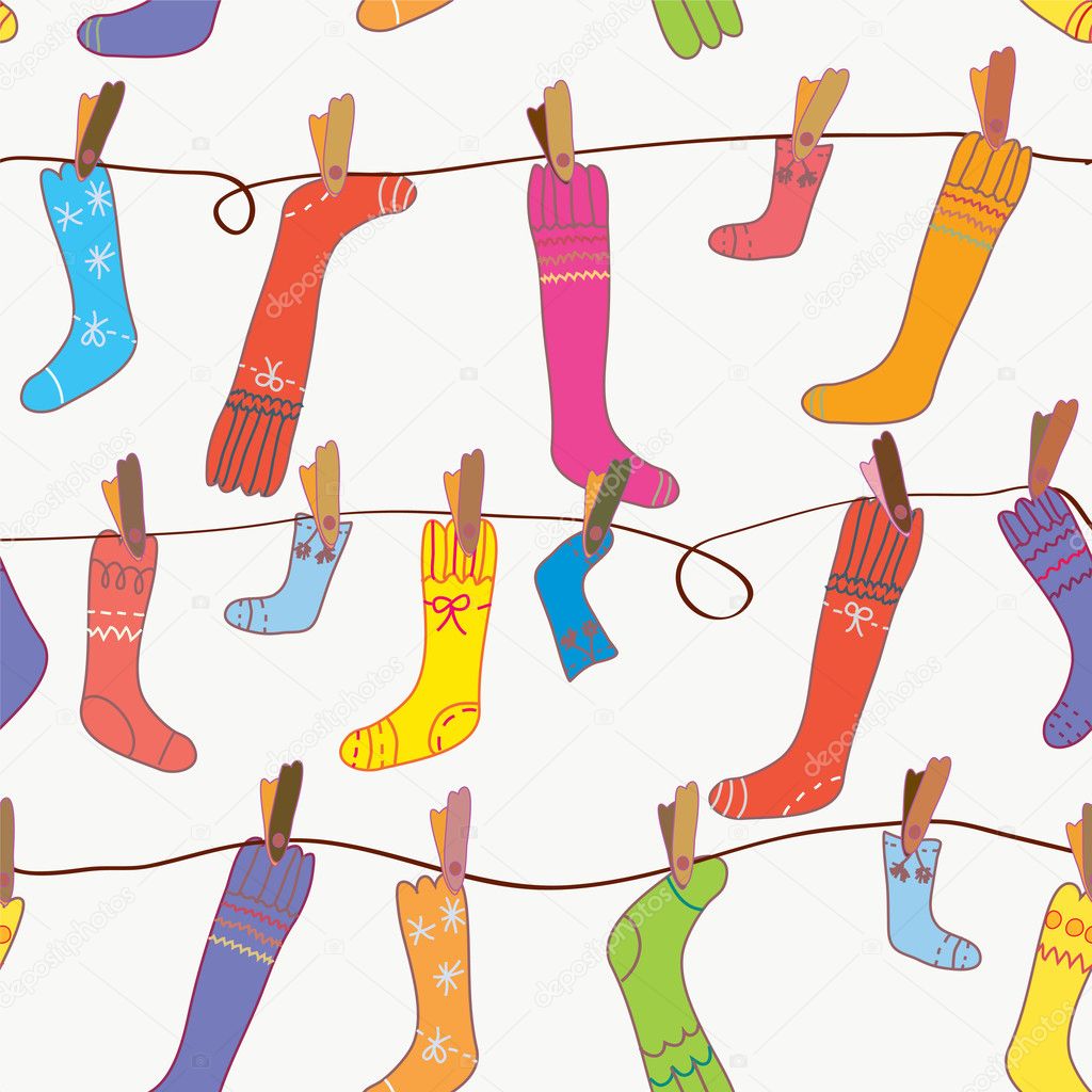 Socks Seamless Funny Wallpaper Stock Vector - Sock Background , HD Wallpaper & Backgrounds