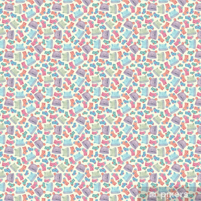 Seamless Pattern With Colorful Hats And Socks - Visual Arts , HD Wallpaper & Backgrounds
