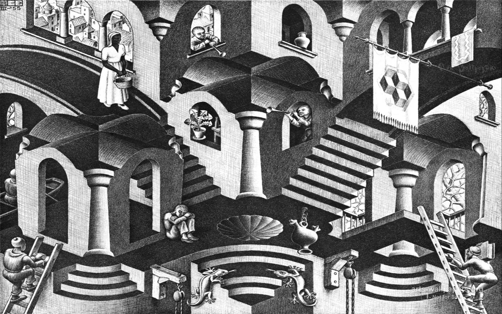 M Screenheaven - Convex And Concave Escher , HD Wallpaper & Backgrounds