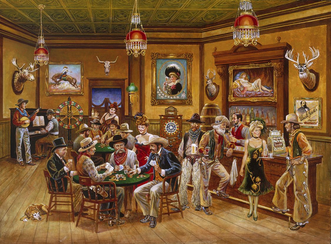 Wallpapers For > Wild West Saloon Wallpaper - Roadhouse Saloon Mural Disney , HD Wallpaper & Backgrounds