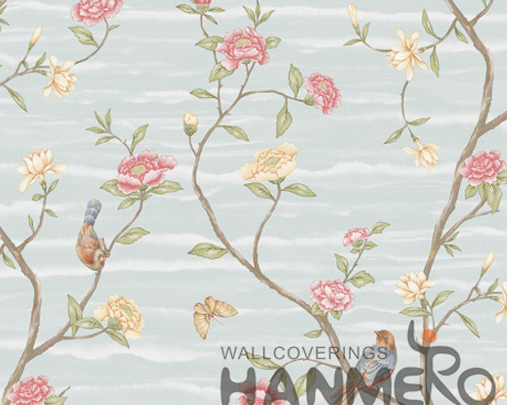 Floral Bird New Designs Modern Removable Wallpaper - Embroidery , HD Wallpaper & Backgrounds