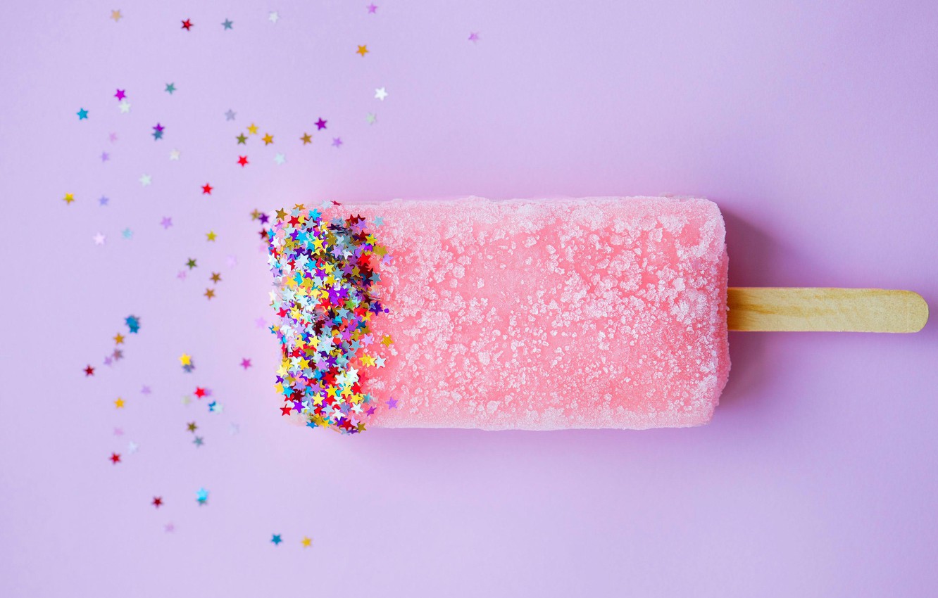 Photo Wallpaper Sequins, Ice Cream, Stars, Popsicle - Sprinkles , HD Wallpaper & Backgrounds