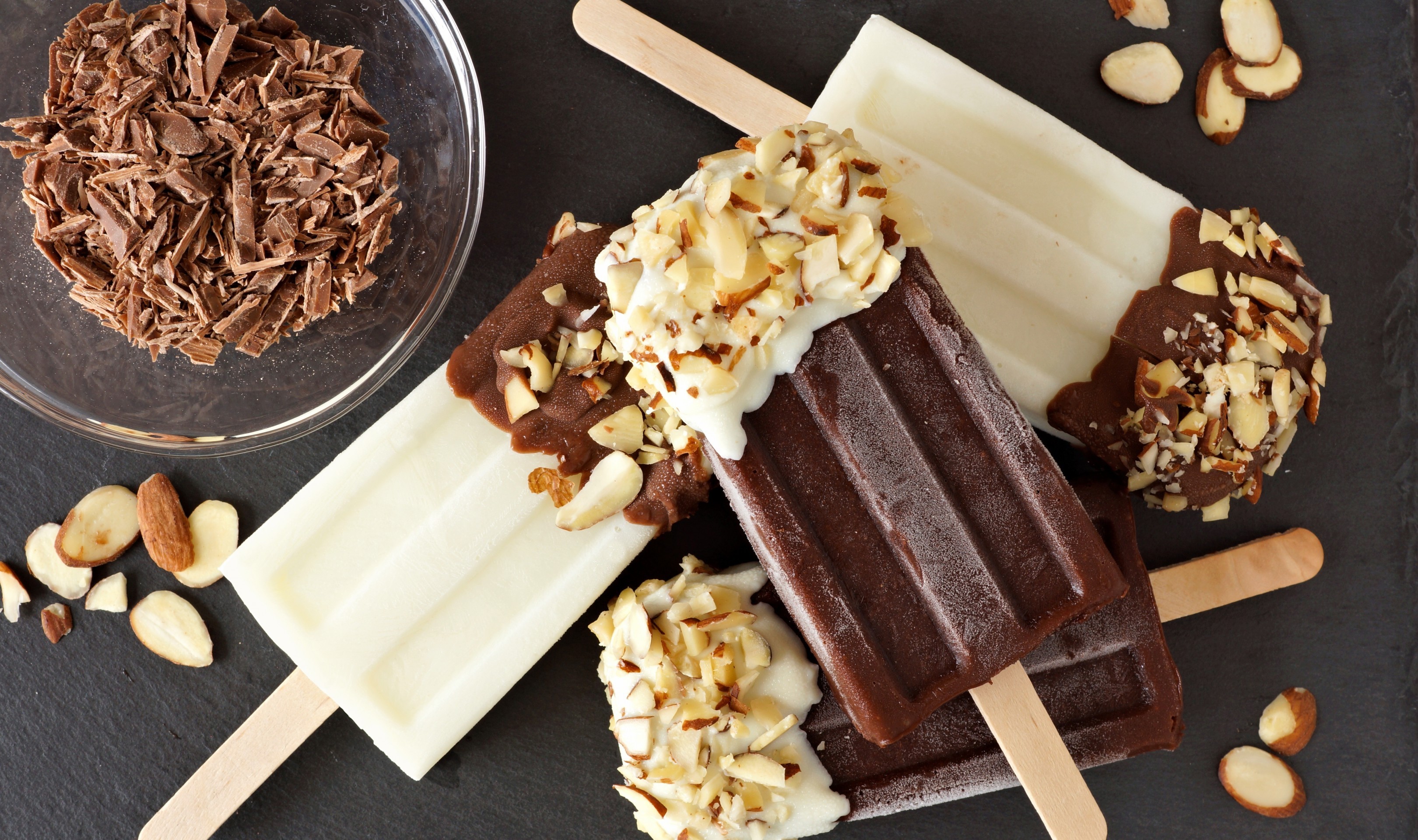 Chocolate Popsicle Ice Cream, Nuts, Snack - Chocolate , HD Wallpaper & Backgrounds