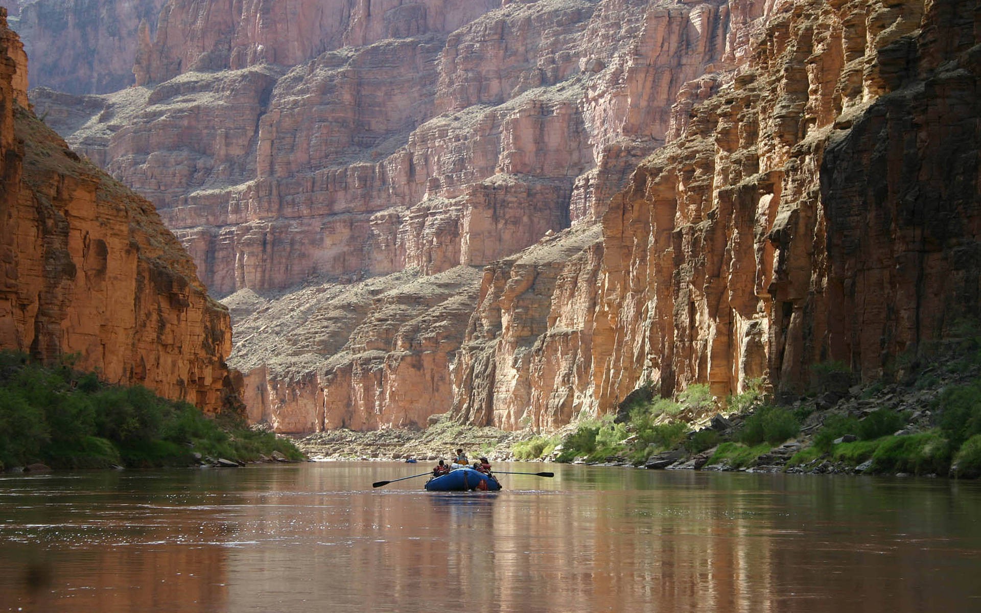 Canyons Lakes Lake Canoes Nature Trip Canoe Canyon - Grand Canyon Colorado River Width , HD Wallpaper & Backgrounds