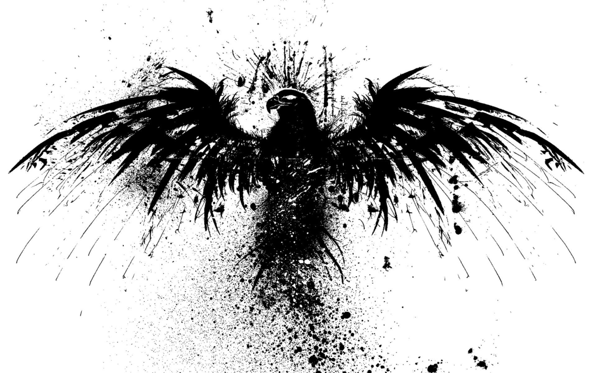 Black And White Wallpaper - Black And Red Eagle , HD Wallpaper & Backgrounds