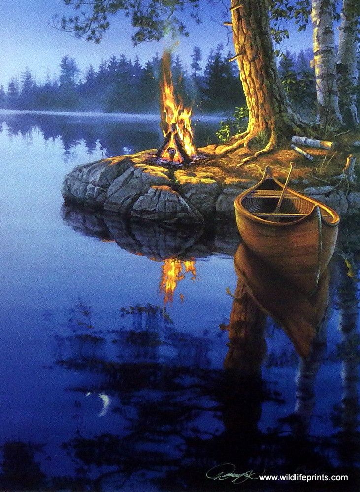 The Canoe Ride Is Over And A Crackling Bonfire Is Roaring - Whispering Pines Darrell Bush , HD Wallpaper & Backgrounds