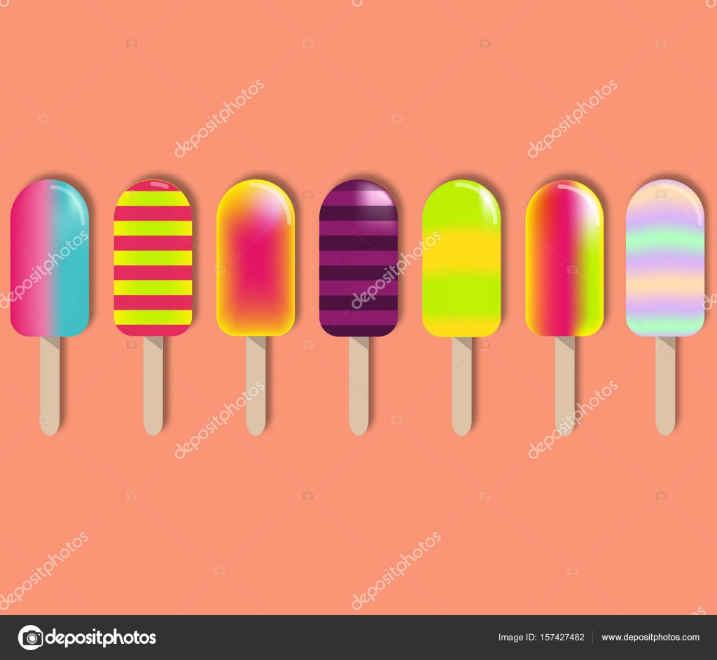 Colorful Popsicle Ice Cream - Graphic Design , HD Wallpaper & Backgrounds