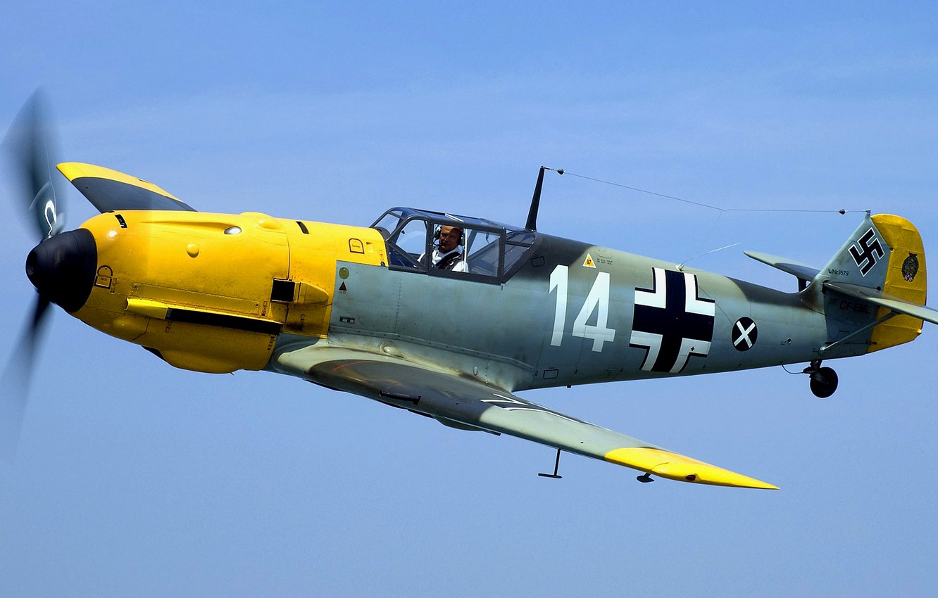 Photo Wallpaper Flight, The Plane, Fighter, Pilot, - Messerschmitt Bf 109 Hd , HD Wallpaper & Backgrounds