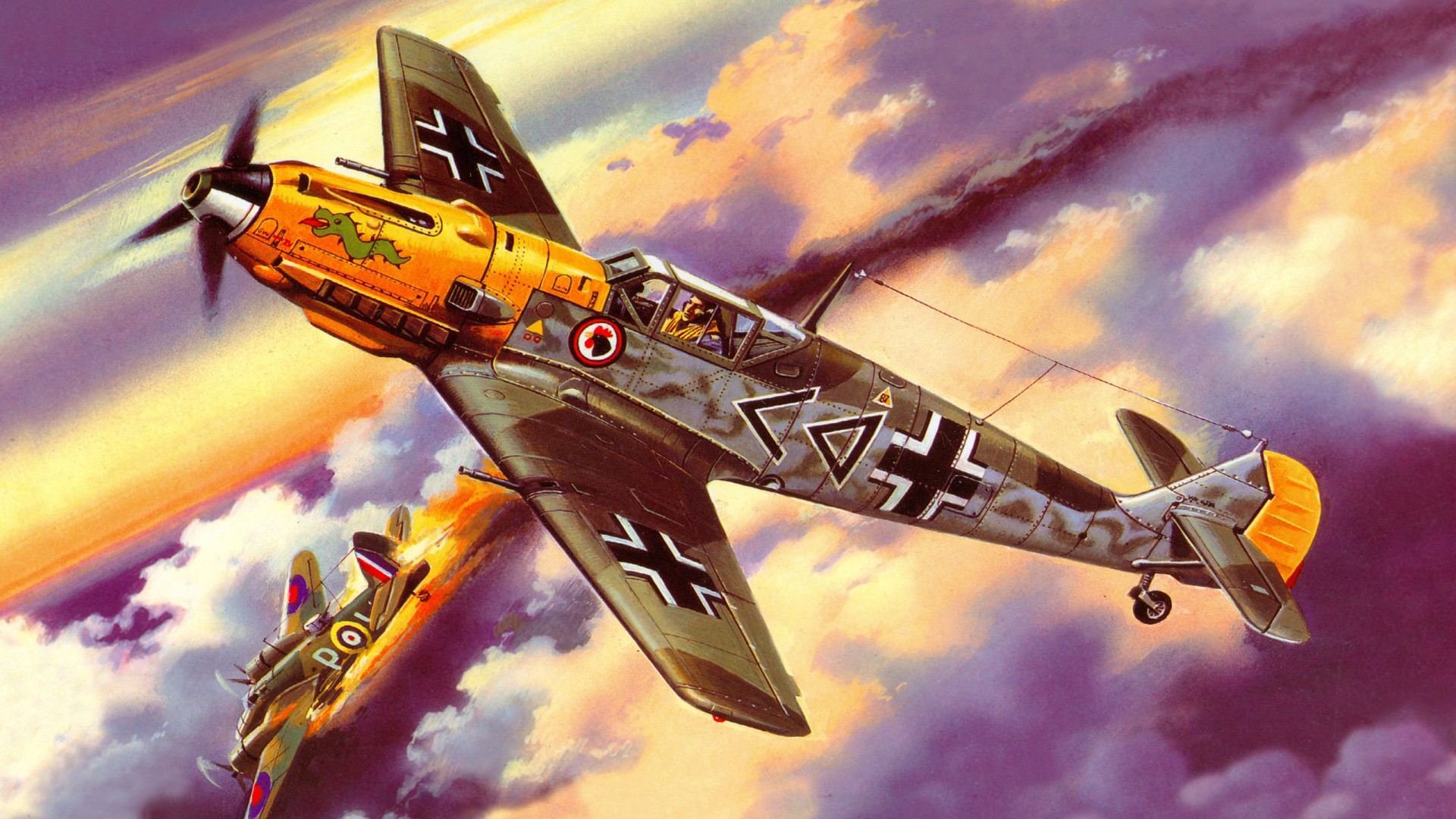 - - Messerschmitt Bf 109 Art , HD Wallpaper & Backgrounds