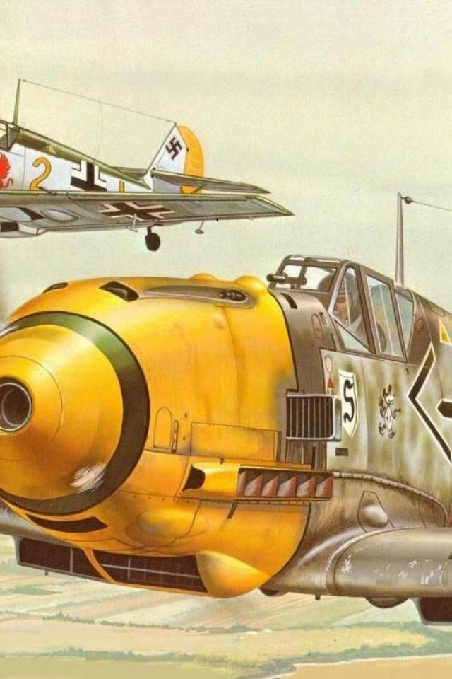 Download Wallpaper Bf - Me 109 Adolf Galland , HD Wallpaper & Backgrounds