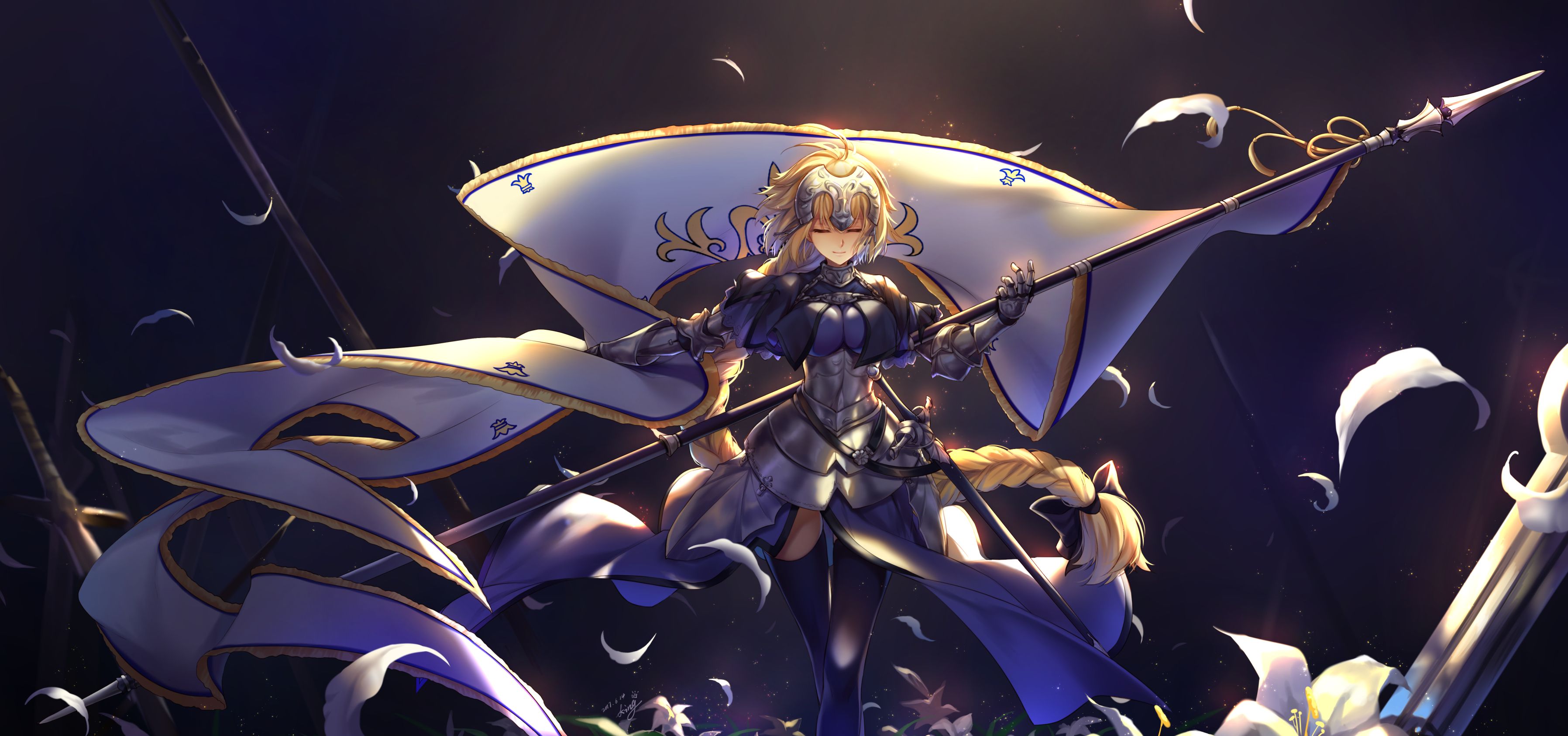 View, Download, Comment, And Rate This Fate/grand Order - Jeanne D Arc Flag , HD Wallpaper & Backgrounds