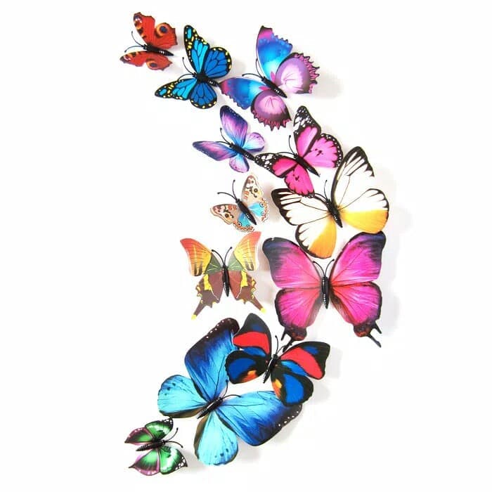 Wallpaper Sticker Kupu Kupu/3d Wallpaper Sticker/sticker - Magical Butterfly And Flower , HD Wallpaper & Backgrounds