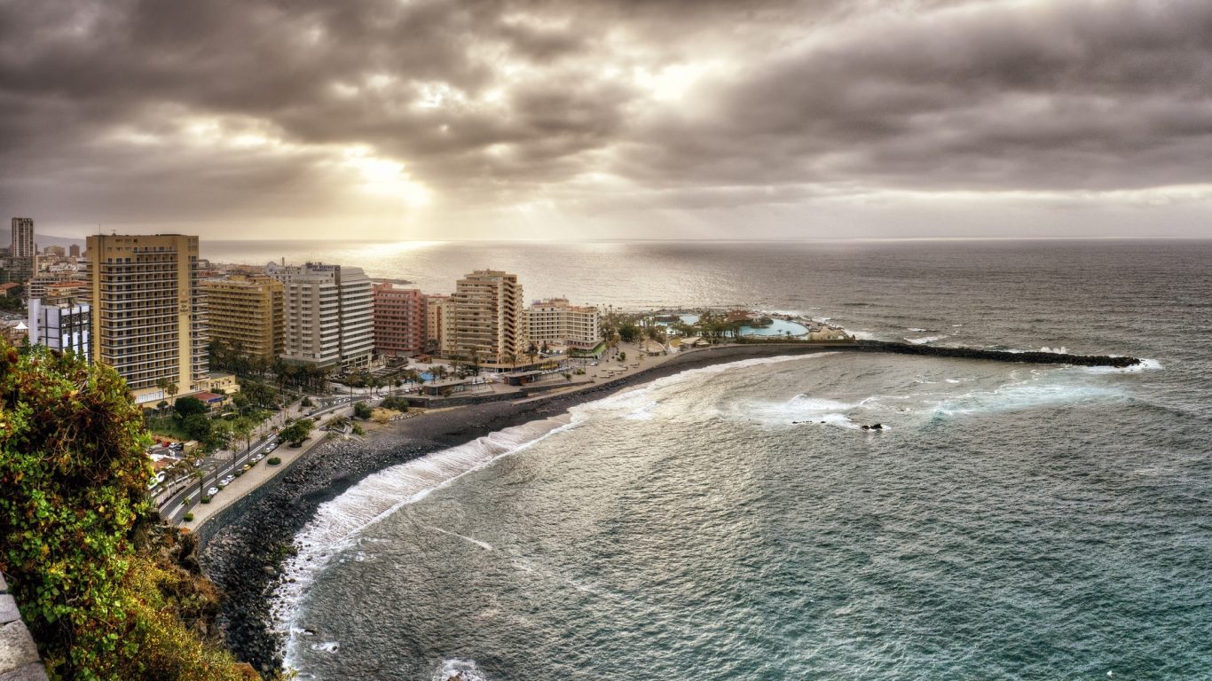 Spain Islands Tenerife Sea Island Cruz City Canary - Tenerife City , HD Wallpaper & Backgrounds