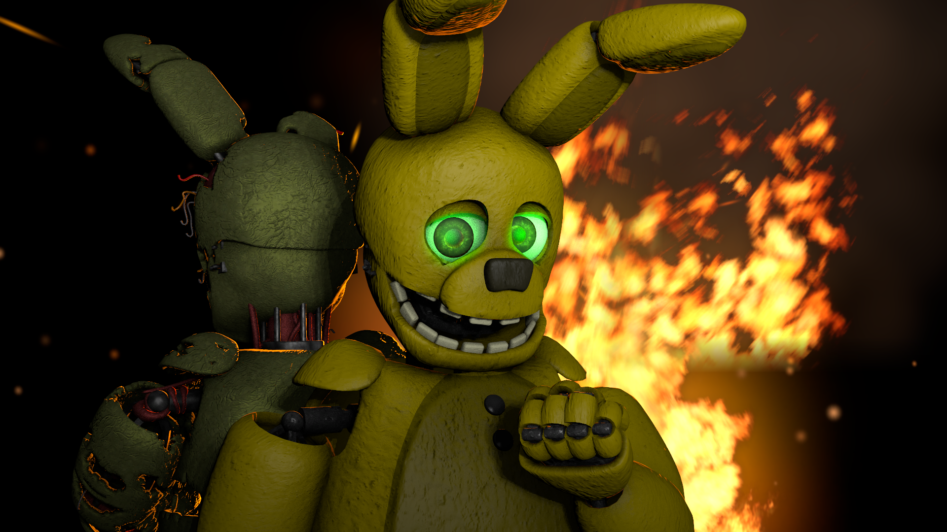 Springtrap And Springbonnie , HD Wallpaper & Backgrounds