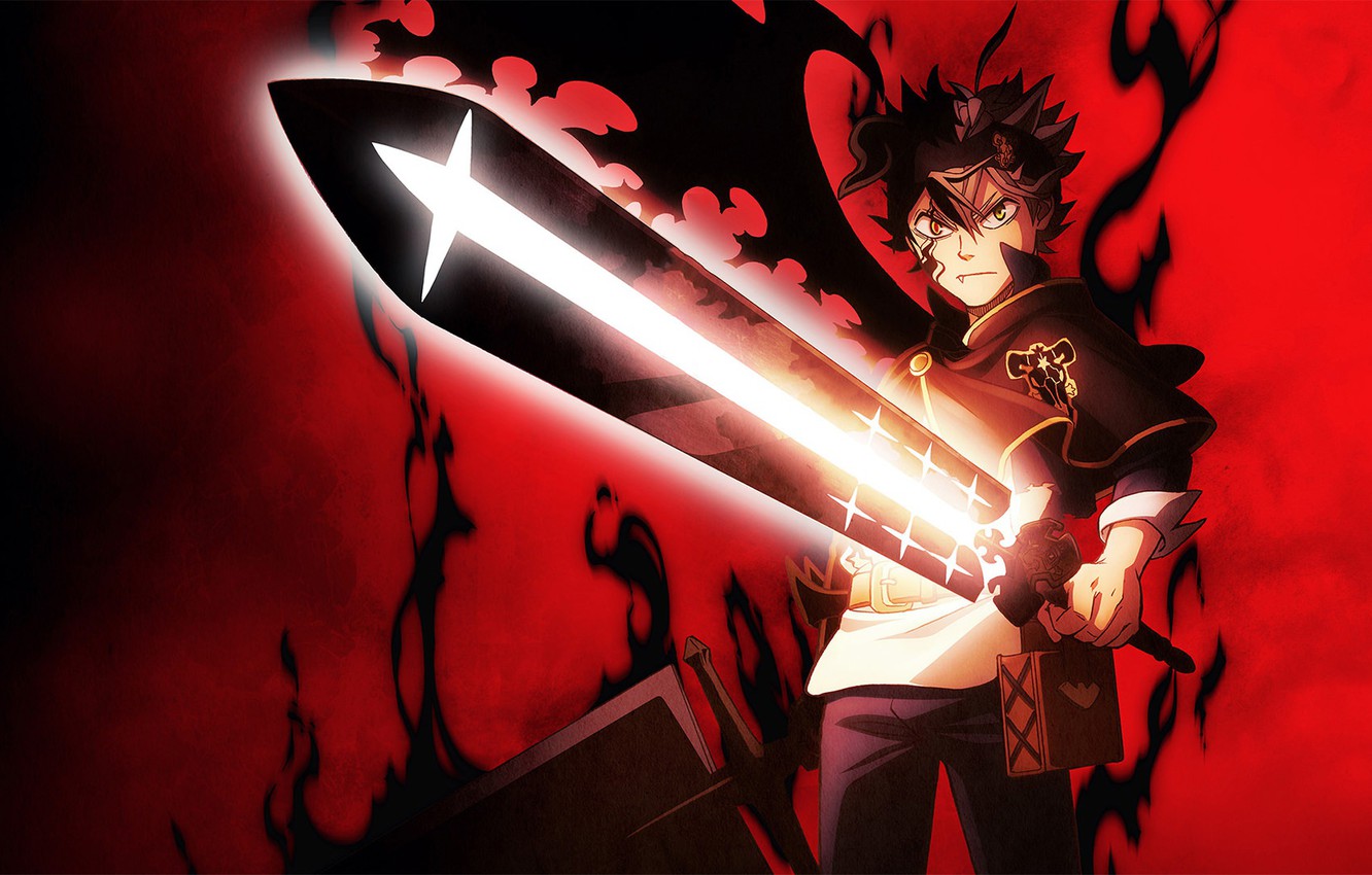 Photo Wallpaper Sword, Guy, Black Clover, Black Clover - Black Clover Asta Sword , HD Wallpaper & Backgrounds