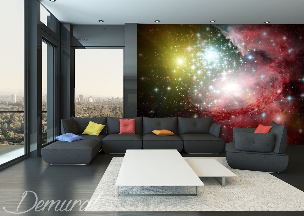 Colours Of The Universe Cosmos Wallpaper Mural Photo - Black And Silver Wall Mural , HD Wallpaper & Backgrounds