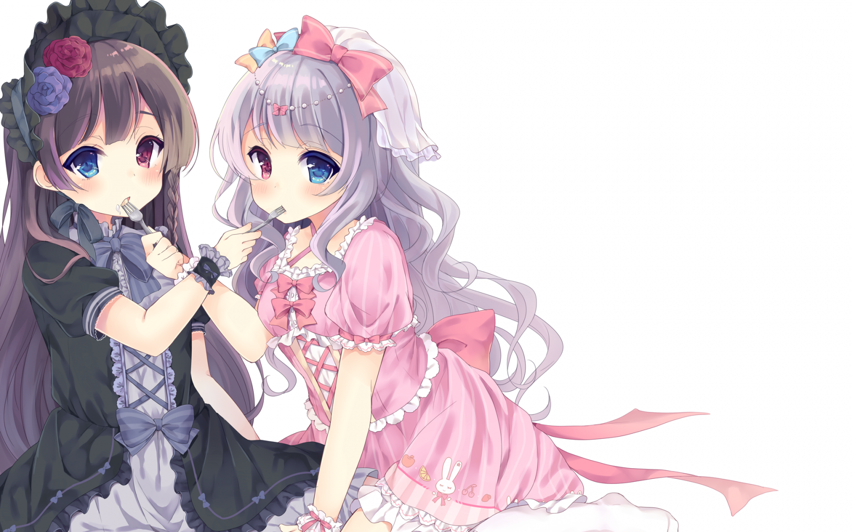 Anime Girls, Loli, Heterochromia, Black Dress, White - Anime Loli , HD Wallpaper & Backgrounds