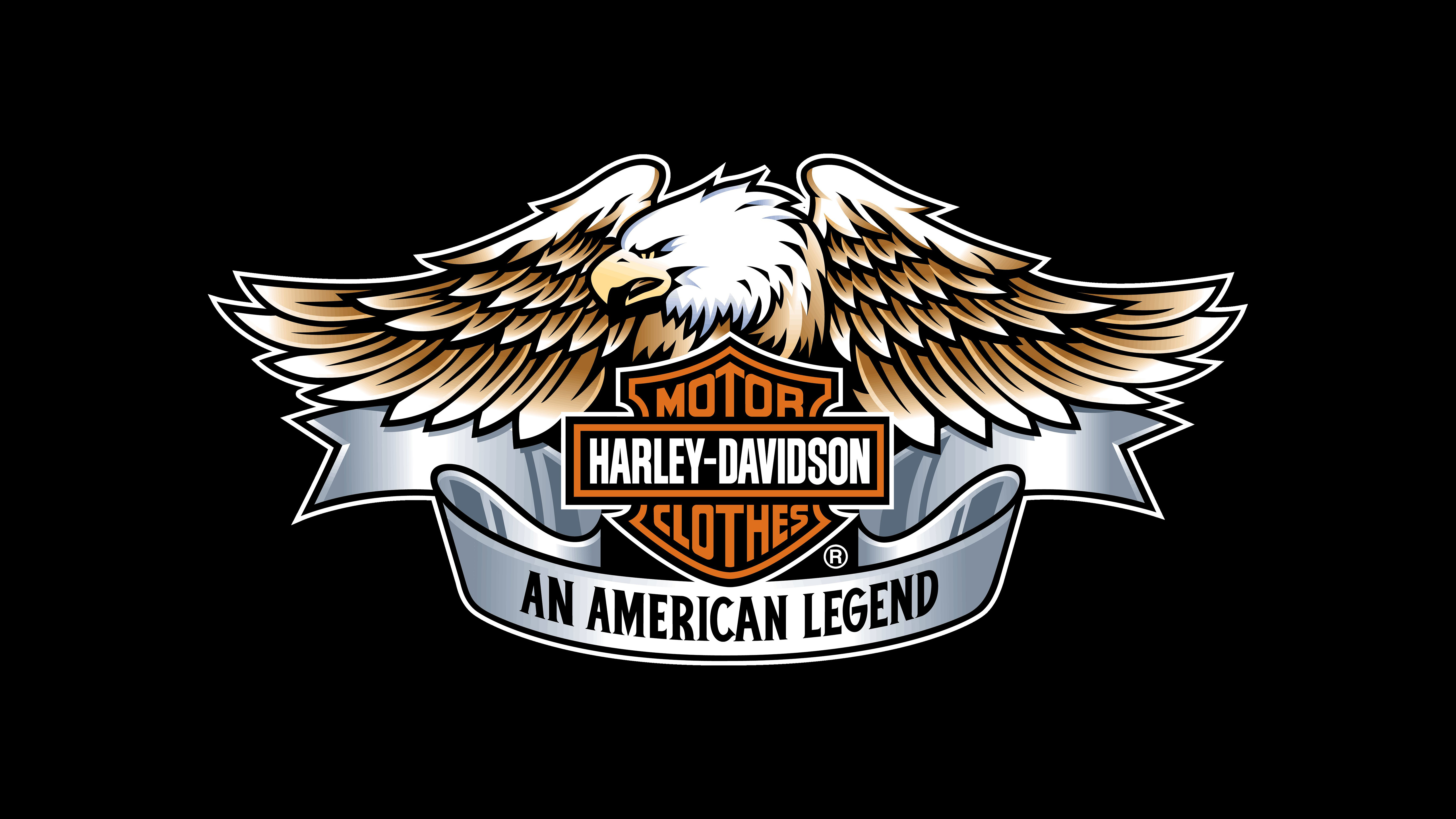 Harley Davidson Eagle Logo 4k - Logo Harley Davidson , HD Wallpaper & Backgrounds