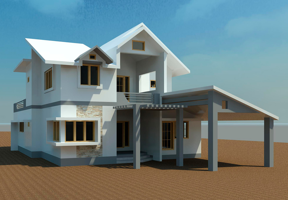 Modern Mansion Designs On Autodesk - House Design Revit 3d , HD Wallpaper & Backgrounds