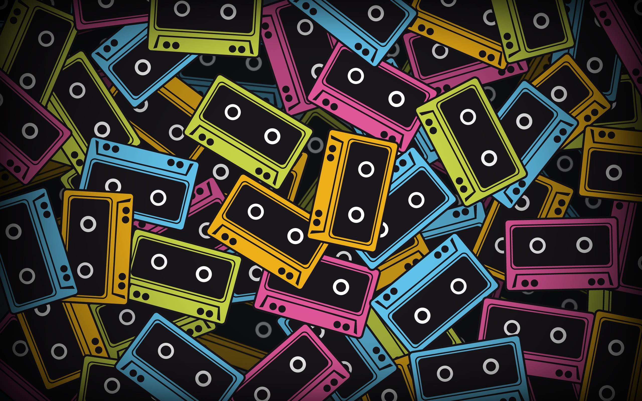 Cassette Tape Lot Illustration Hd Wallpaper - Tapes Background , HD Wallpaper & Backgrounds