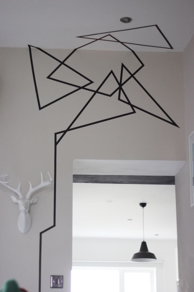 Wall Paint Design Ideas With Tape Wooden Art And Decor Geometric