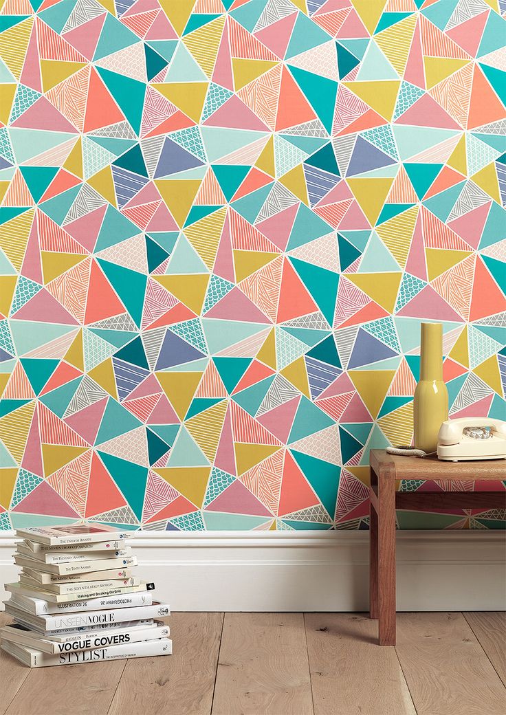 Colorful Geometric Wallpaper Pop Color Pastel Color