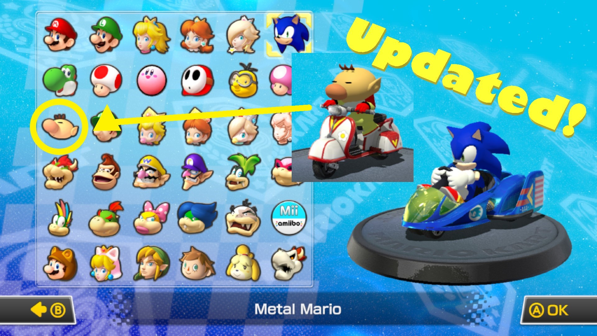 Menu With Sonic, Kirby And Bowser Jr - Mario Kart 8 Wii U Characters , HD Wallpaper & Backgrounds