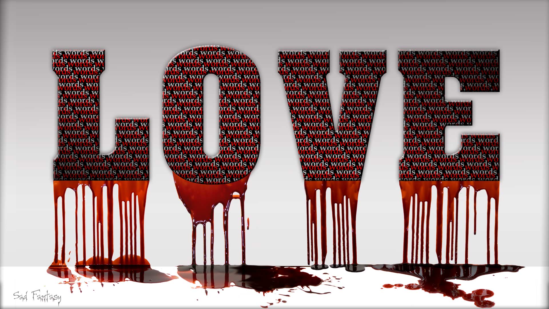 Love Is Just Word, The Dark Side Of Love - Broken Sad Heart Blood , HD Wallpaper & Backgrounds