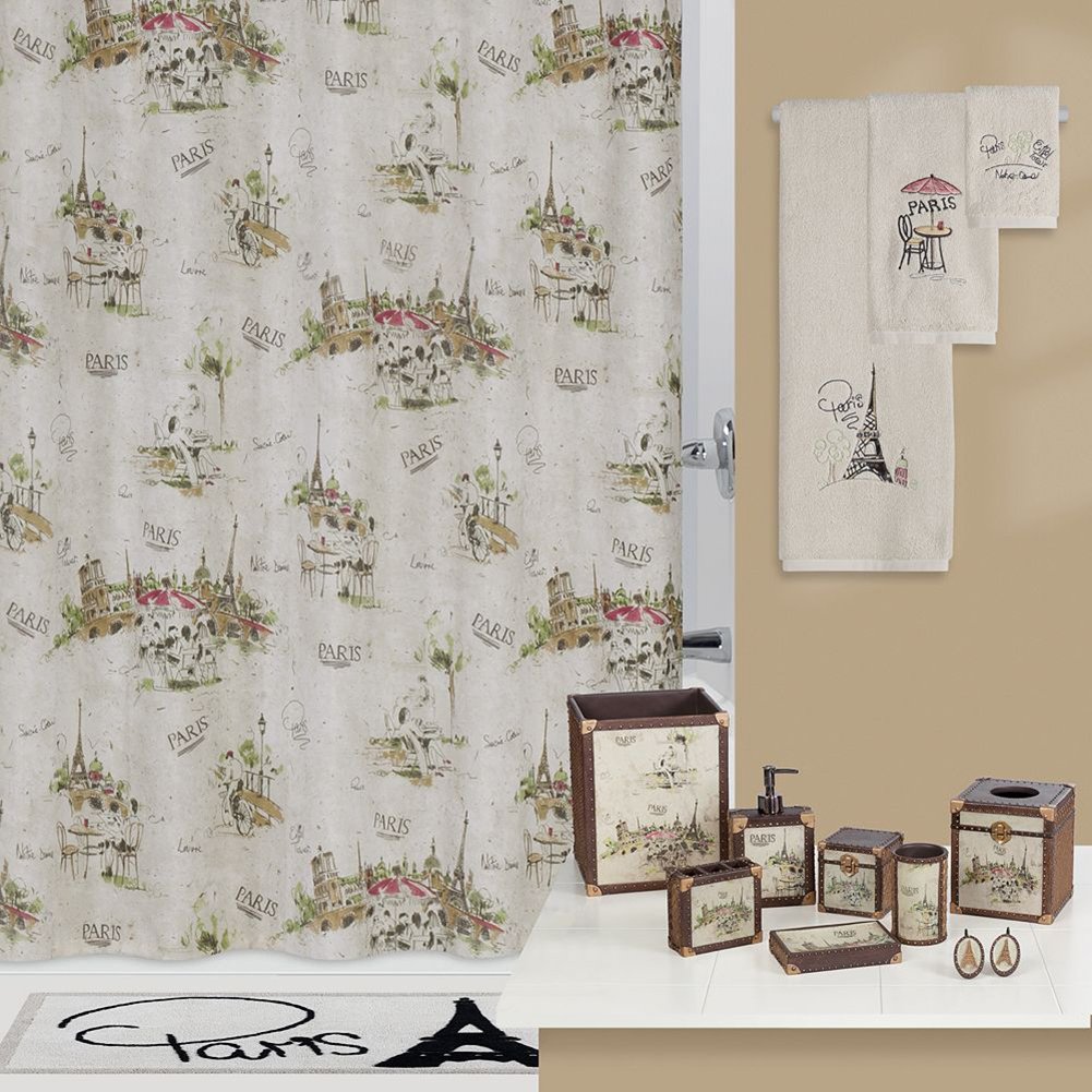 Ds Bath I Love Paris Shower Curtain,polyester Shower - Curtain , HD Wallpaper & Backgrounds