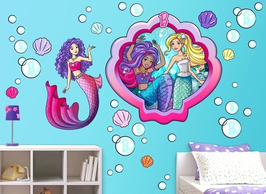 Barbie Mermaid Aquarium Wall Decal Art Harley Gas Tank - Wall , HD Wallpaper & Backgrounds