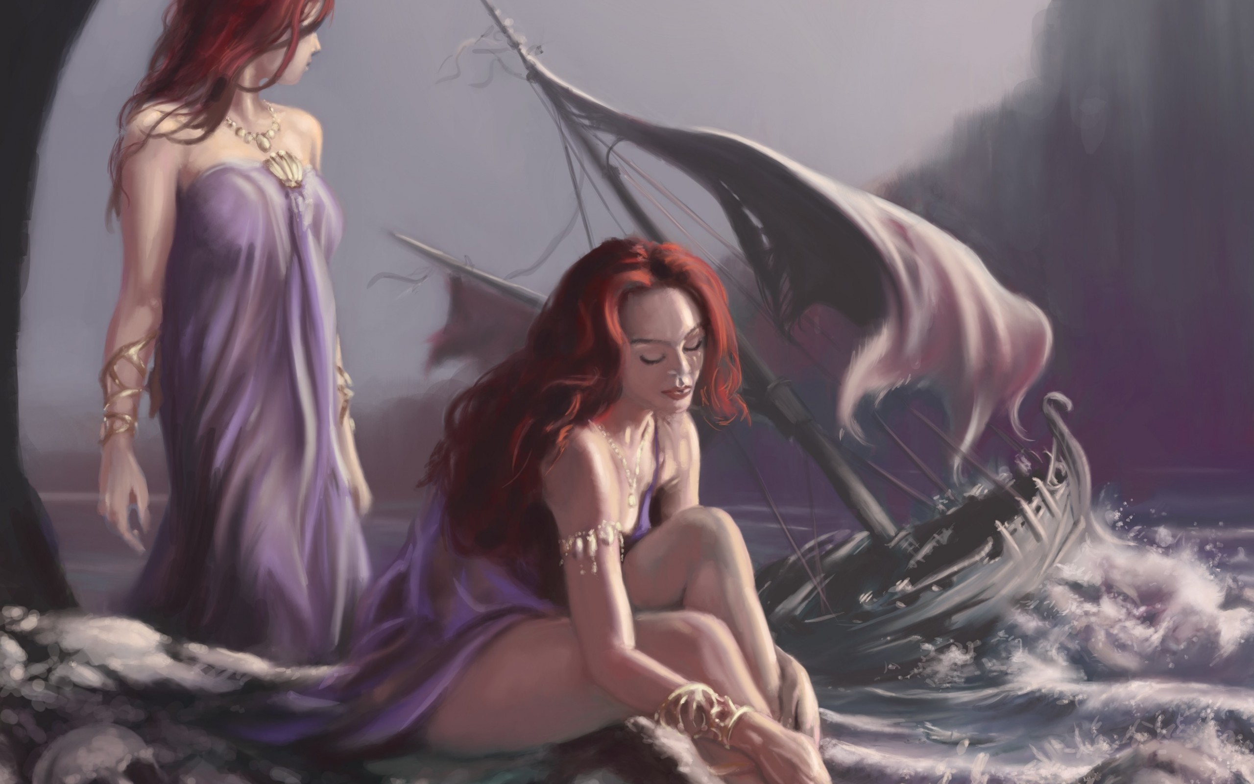 Ship, Babe, Siren, Background,download Comic Wallpapers, - Fantasy Siren , HD Wallpaper & Backgrounds