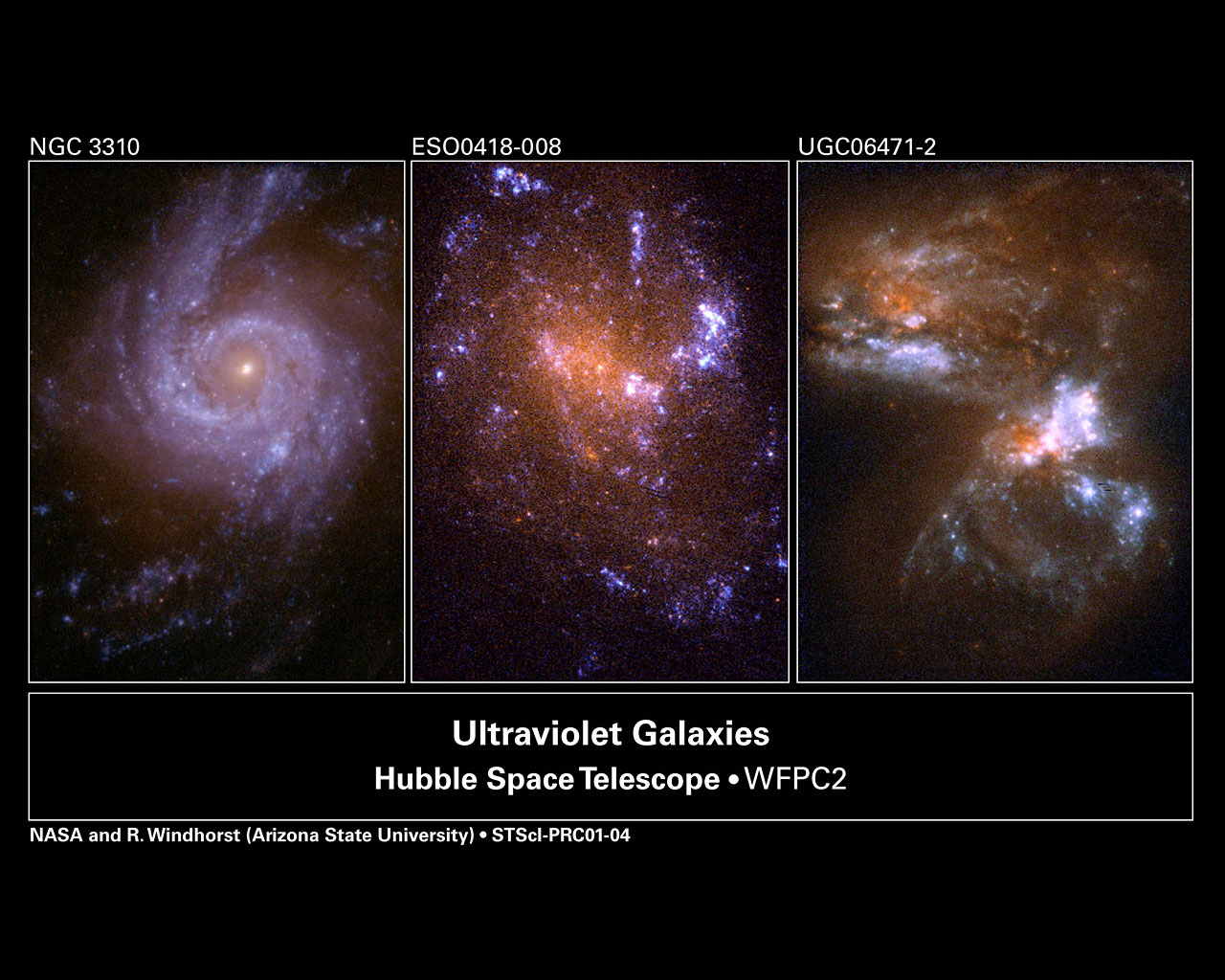 Hubble Ultraviolet View Of Nearby Galaxies - 3 Main Galaxy Shapes , HD Wallpaper & Backgrounds