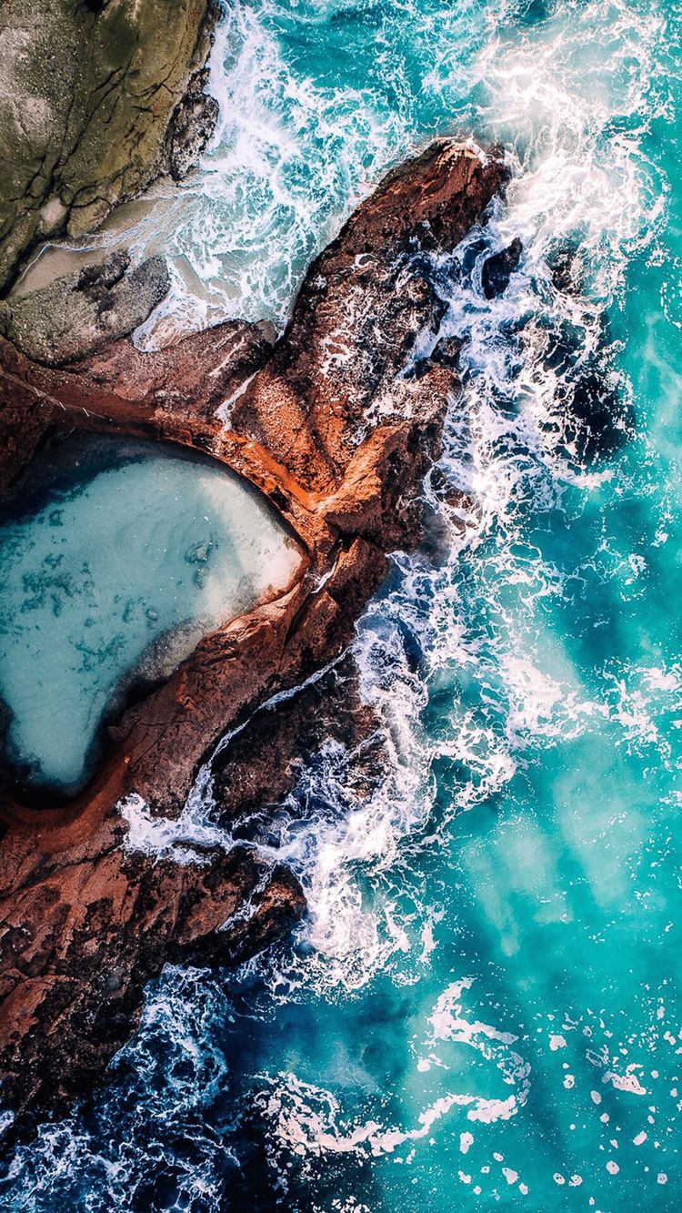 Earth And Its Oceans Converge To Make Abstract Art - Ocean Bird Eye View , HD Wallpaper & Backgrounds