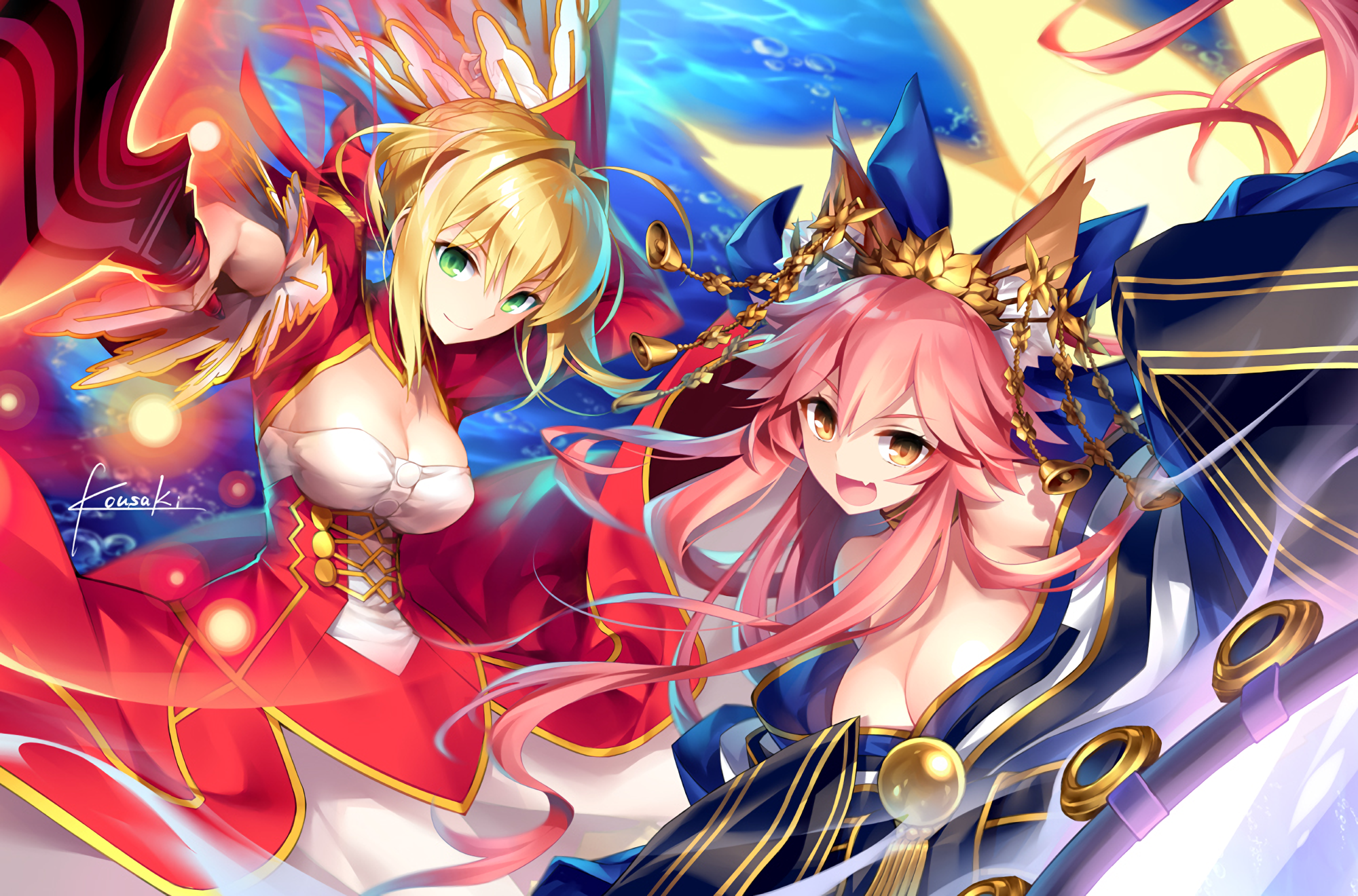 Hd Wallpaper - Nero Claudius And Tamamo No Mae , HD Wallpaper & Backgrounds