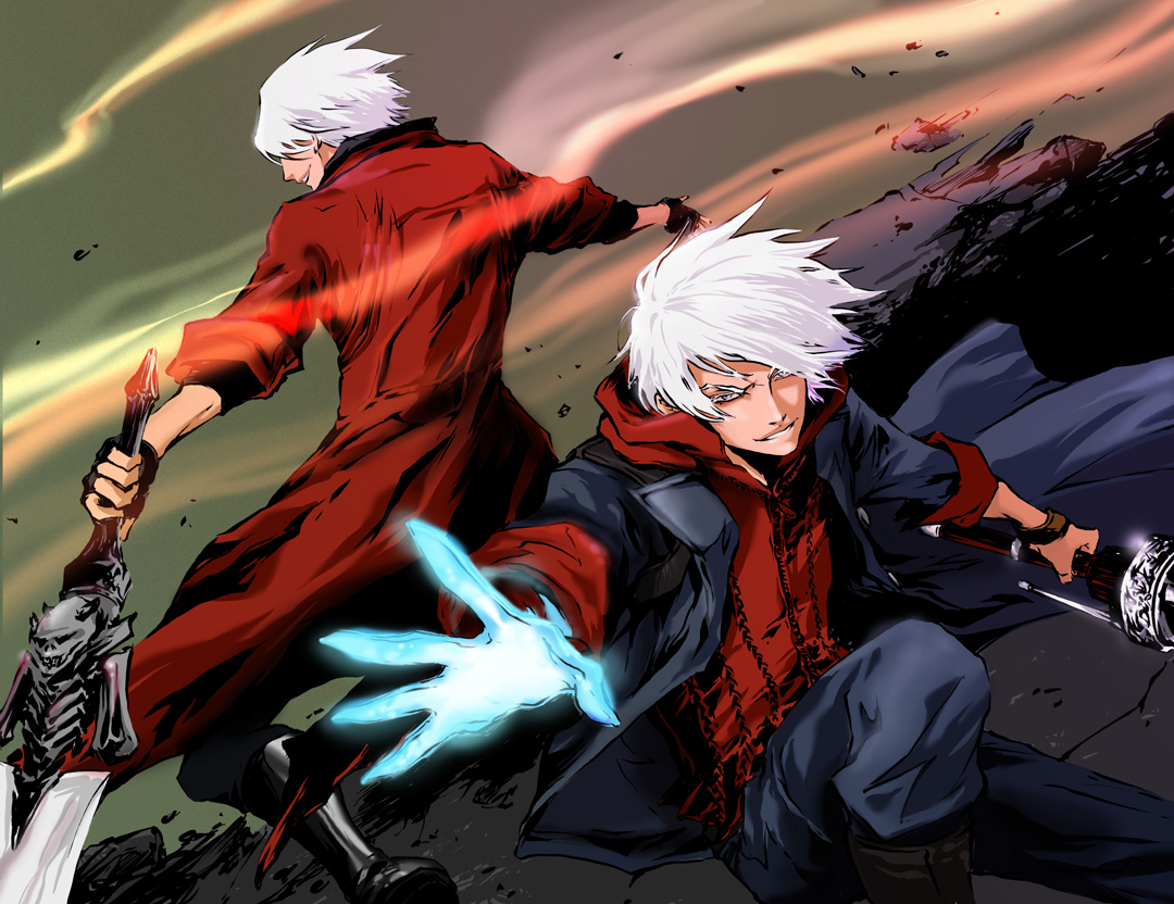 Nero And Dante Devil May Cry 4 Wallpaper - Anime Devil May Cry 4 Dante , HD Wallpaper & Backgrounds