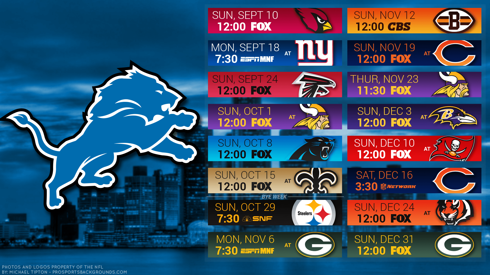 11 Detroit Lions Hd Wallpapers - Detroit Lions Schedule 2018 Printable , HD Wallpaper & Backgrounds