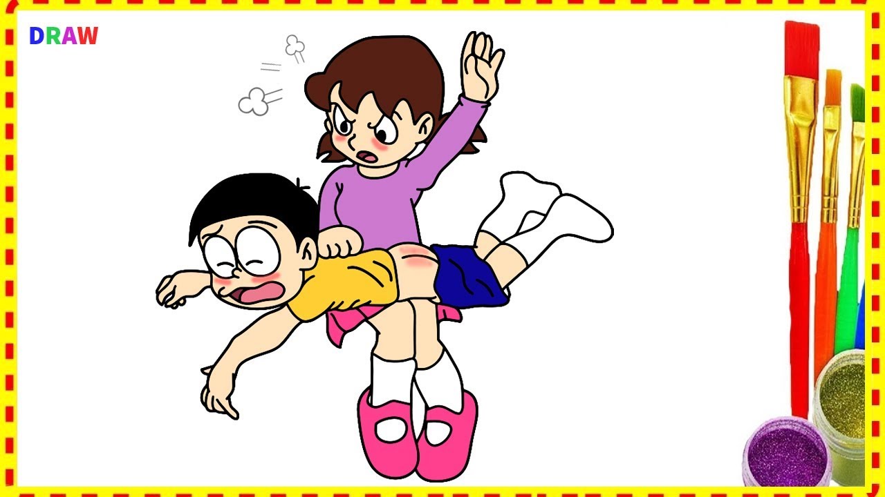 Nobita Clipart Mom - Draw Doraemon And Friends , HD Wallpaper & Backgrounds