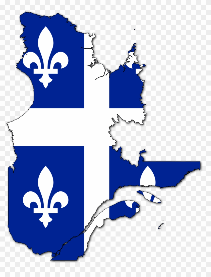 Flag-map Of Quebec - Québec Fleur De Lys , HD Wallpaper & Backgrounds