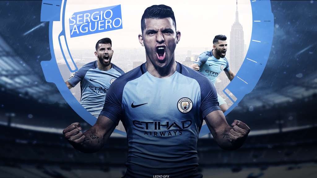 Manchester City Aguero Wallpaper - Aguero Manchester City , HD Wallpaper & Backgrounds