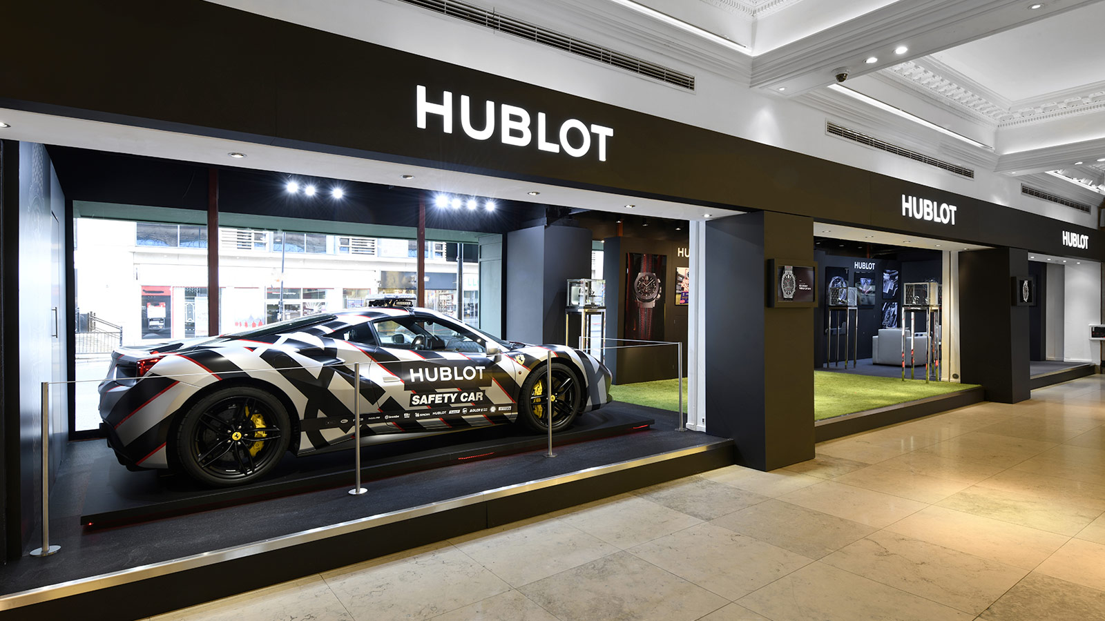 Ferrari Car In The Hublot Area At Harrods - Supercar , HD Wallpaper & Backgrounds