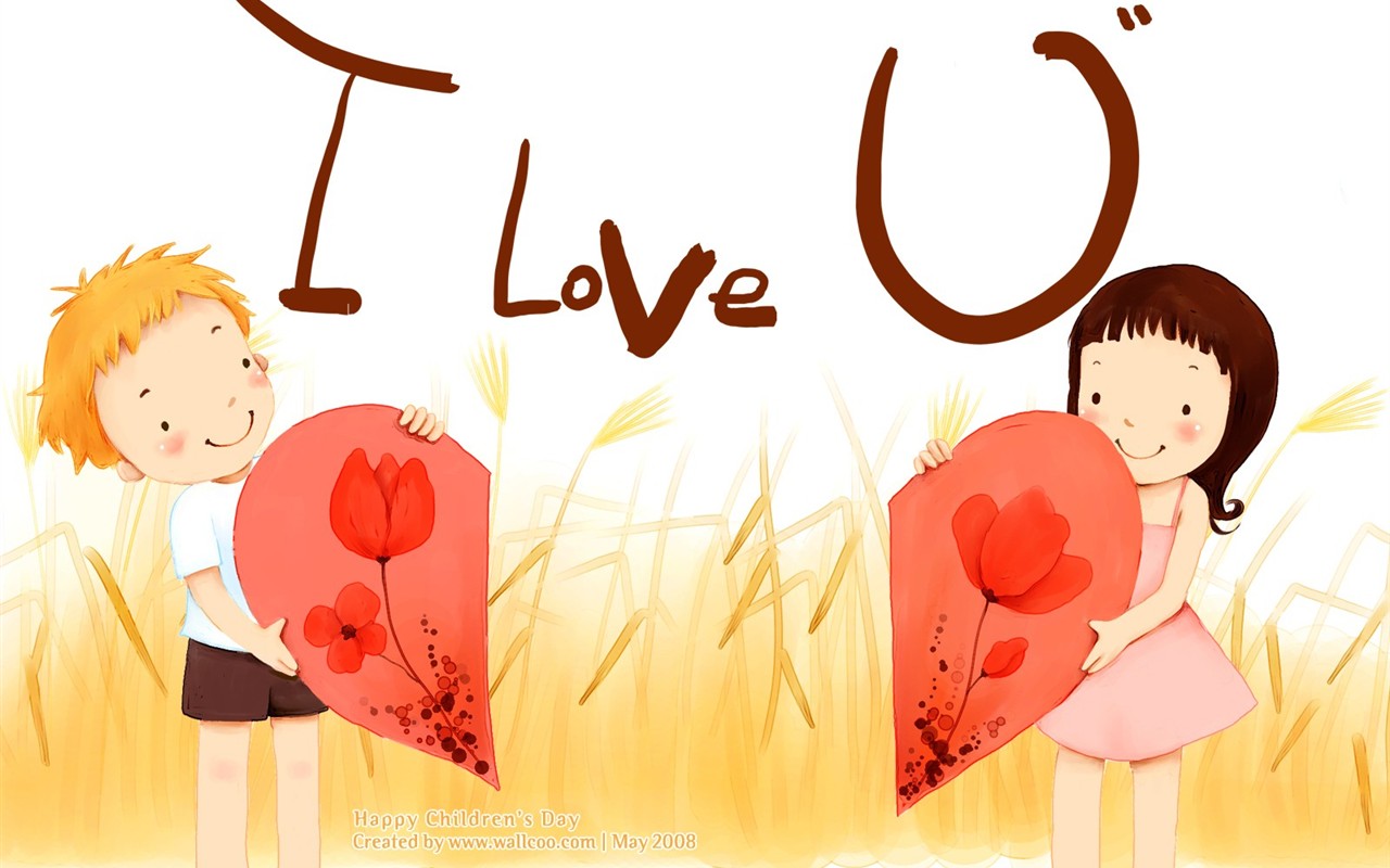 Lovely Children's Day Wallpaper Illustrator - Cartoon Photo Download Love , HD Wallpaper & Backgrounds