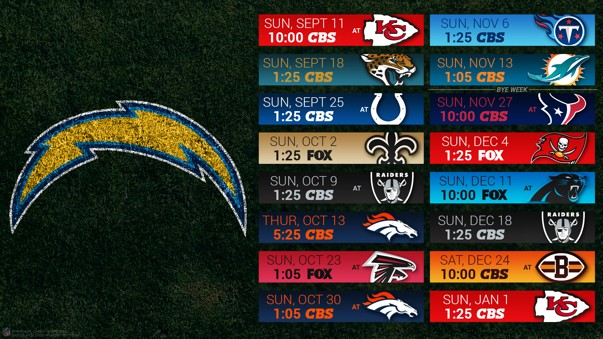 San Diego Chargers Desktop Wallpaper - Angeles Chargers 2018 Schedule , HD Wallpaper & Backgrounds