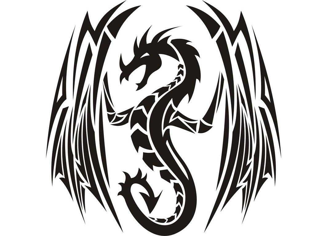 Dragon Tattoo Wallpaper - Tribal Dragon Tattoo , HD Wallpaper & Backgrounds