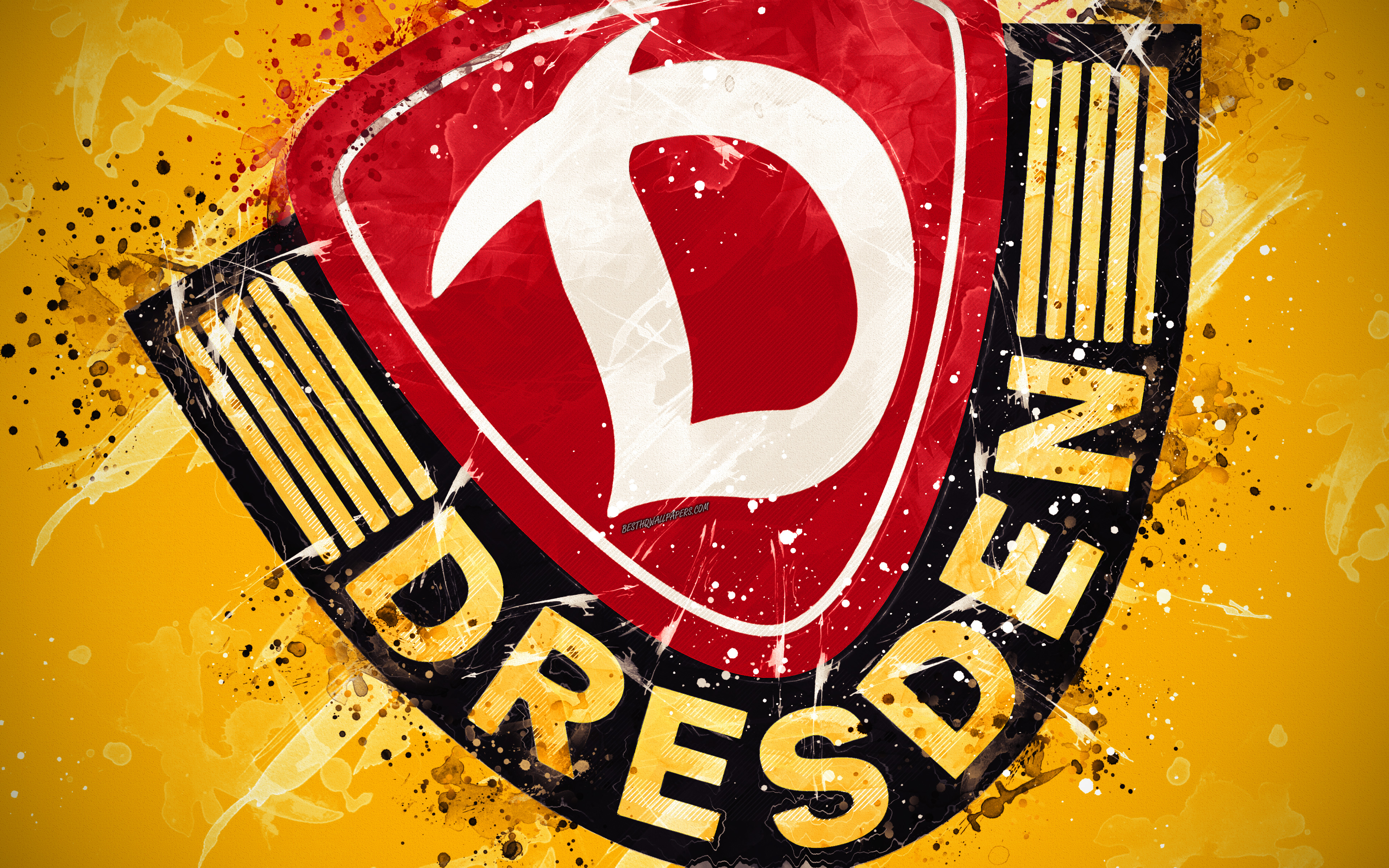 Sg Dynamo Dresden, 4k, Paint Art, Logo, Creative, German - Dynamo Dresden Wappen Wallpaper Hd , HD Wallpaper & Backgrounds