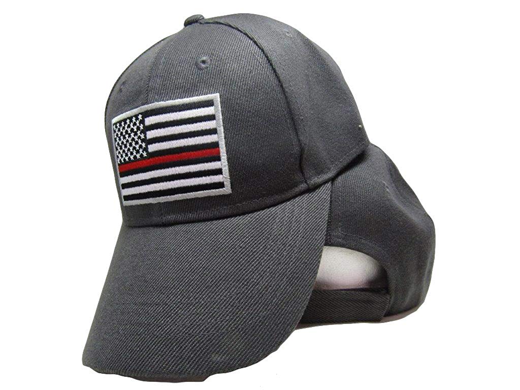 Thin Red Line Fighter Grey Gray Embroidered Baseball - Baseball Cap , HD Wallpaper & Backgrounds