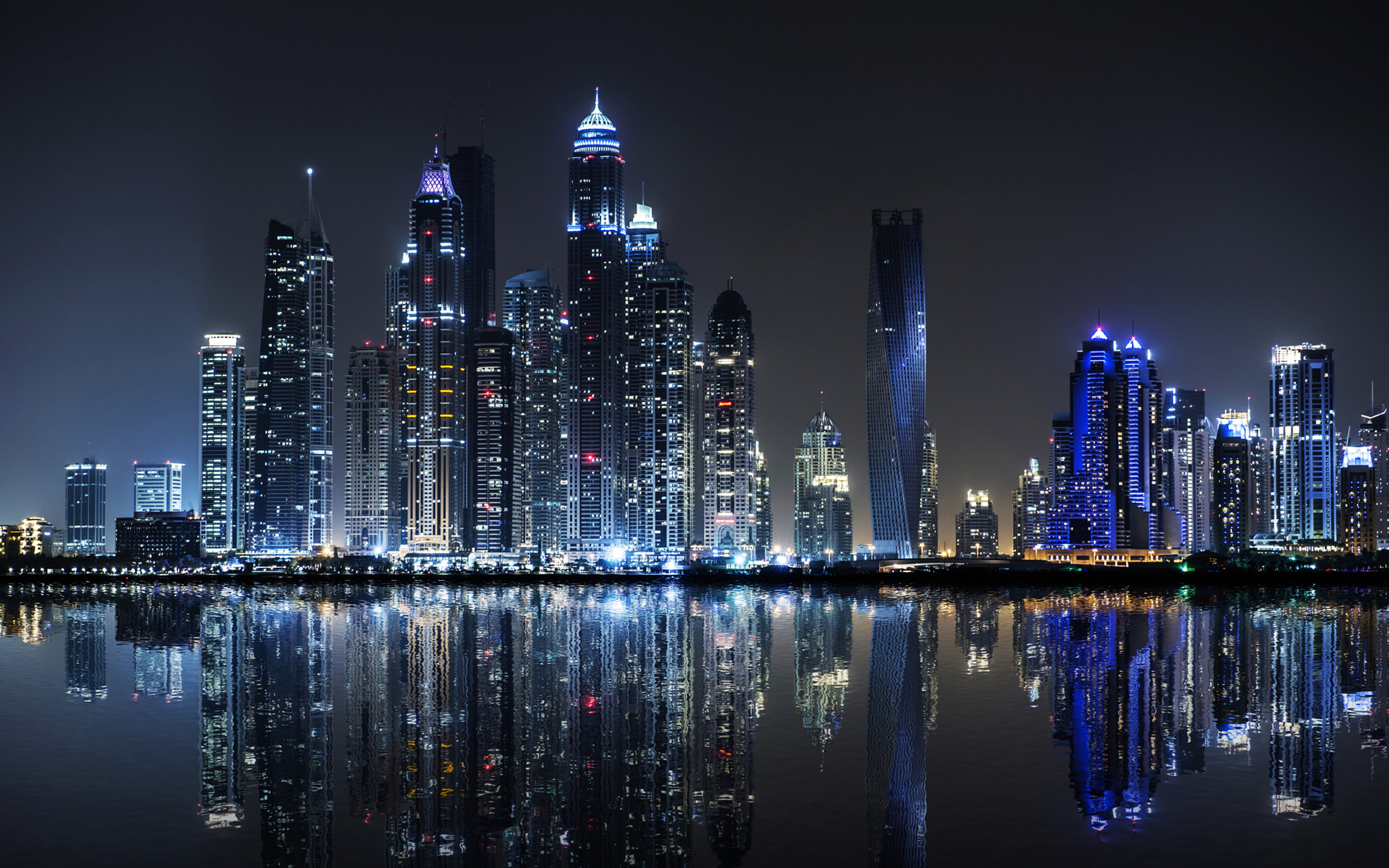 Dubai Night Photo Taken From The Palm Island Jumeirah - Dubai Night , HD Wallpaper & Backgrounds